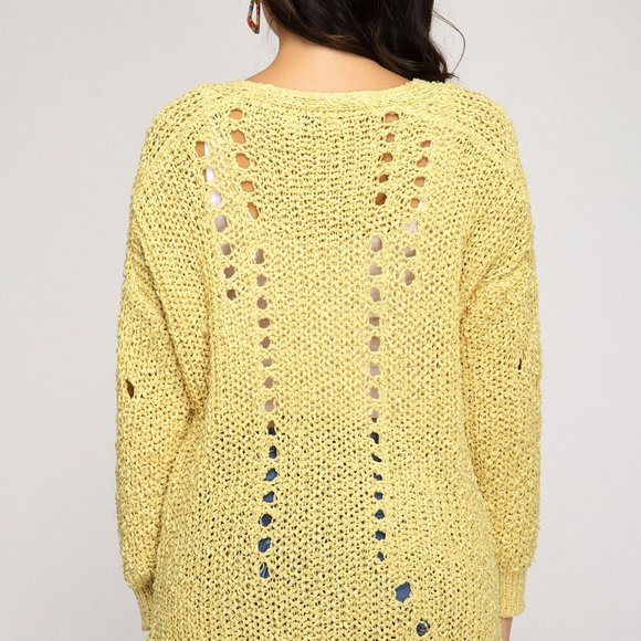 NWT - She + Sky Open Knit Cardi in Banana - Picture 4 of 9